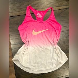 Nike Tank Top Pink To White Gradient Size Large Workout